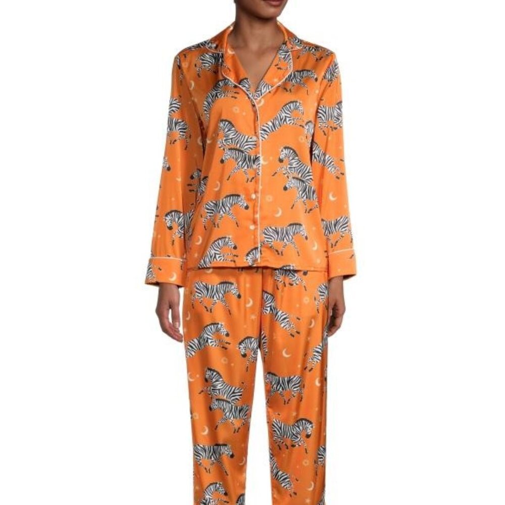 Averie Two-Piece Zebra Print Pajama Set